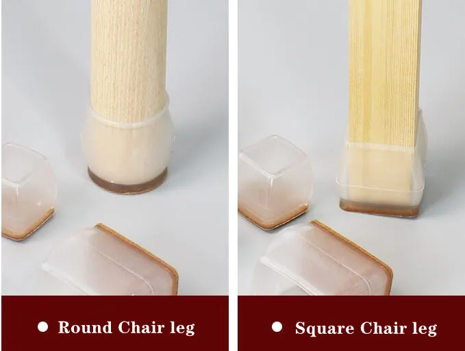 12pcs Silicone Chair Leg Caps Feet Pads Non-slip Furniture sofa Table foot Bottom Covers felt Wood Floor Protectors home decor
