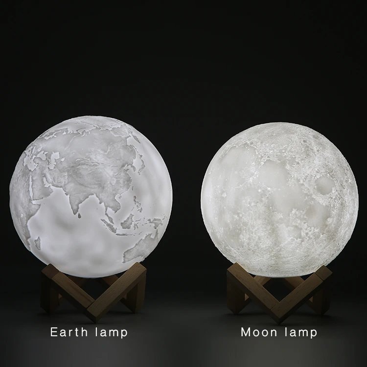 motion sensor night light LED Night Light 3D Print Earth Globe Lamp 16 Colors Dimmable USB Rechargeable Remote Touch Control Table Lamp for Kids Gifts bright night light