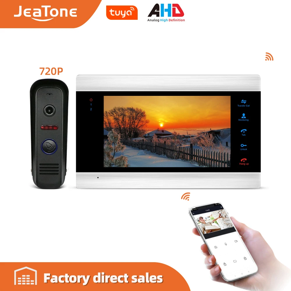 720P/AHD 7 ''WiFi умный видеодомофон система с AHD дверной Звонок камера бесплатное