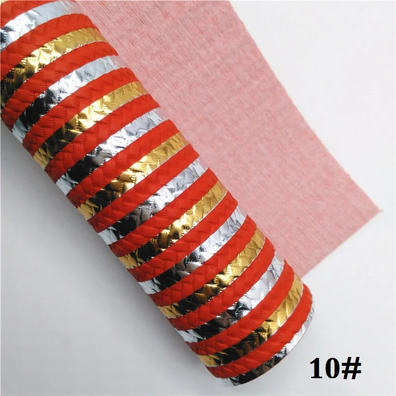 10 Glitterwishcome 21X29 см A4 размер винил полосы напечатаны Синтетическая кожа ткань, искусственная кожа листы для бантов, GM676A - Цвет: 10