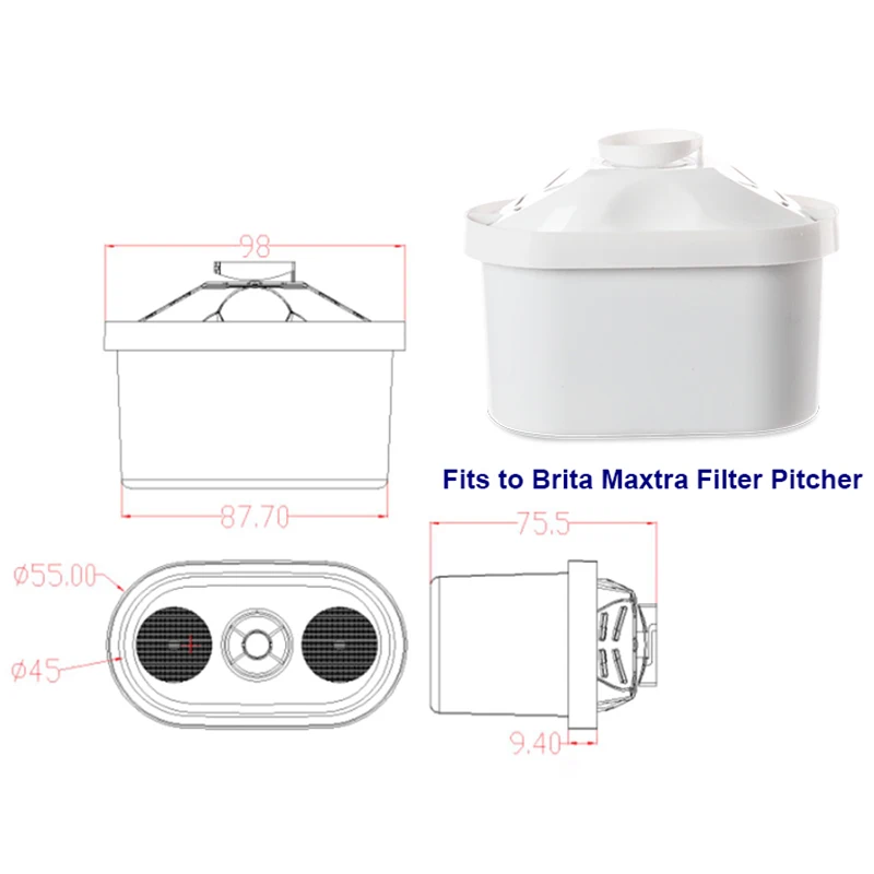 Water Filter Cartridge Filter Universal Water Jugs Home Cartridge Purifier for Jar Brita Maxtra Water Decalcification