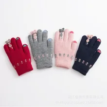 Sheng qi/ г. Зимние новые стильные вязаные перчатки для детей, теплые бархатные перчатки в Корейском стиле для мужчин и женщин
