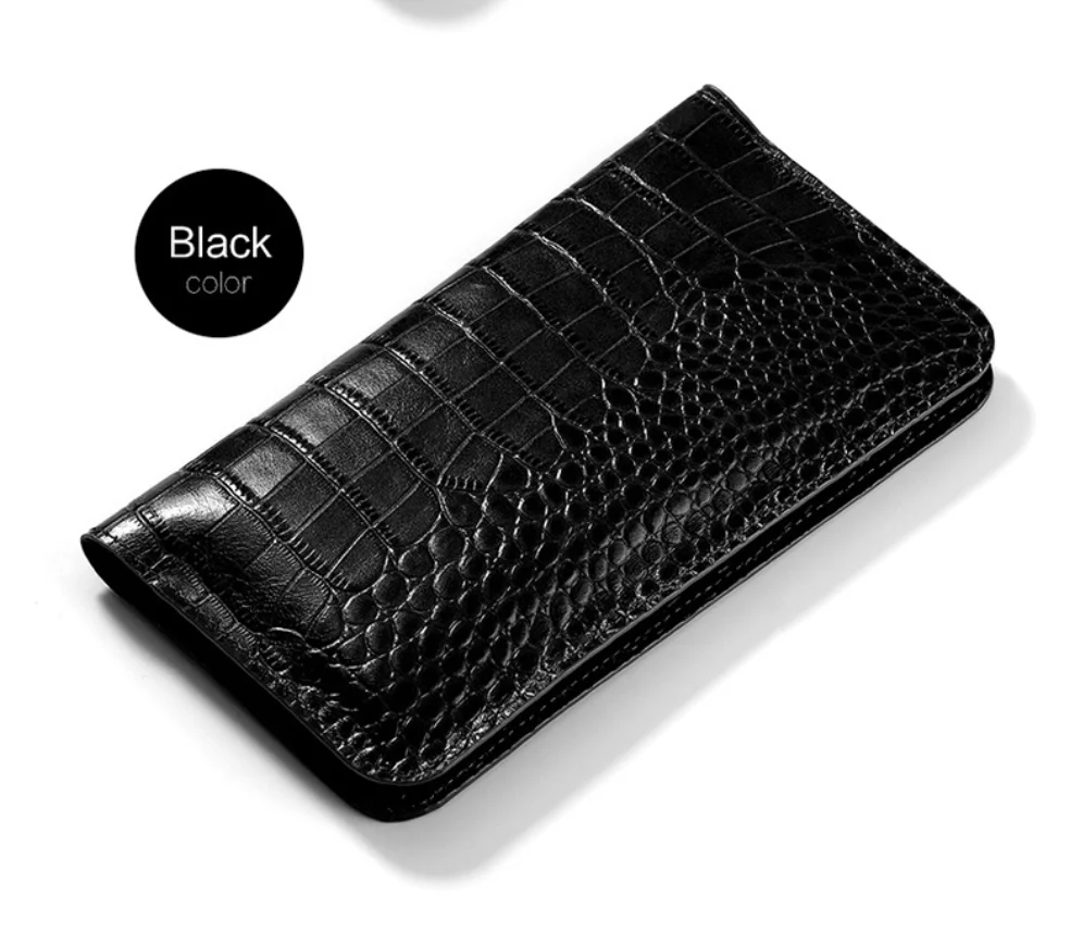 Натуральная кожа Crocodilo анти-осень мягкая оболочка Telefone móvel чехол для iPhone 8 6 6S 6plus 7 7 8 plus x xs max 11 Pro Max чехол - Цвет: Черный