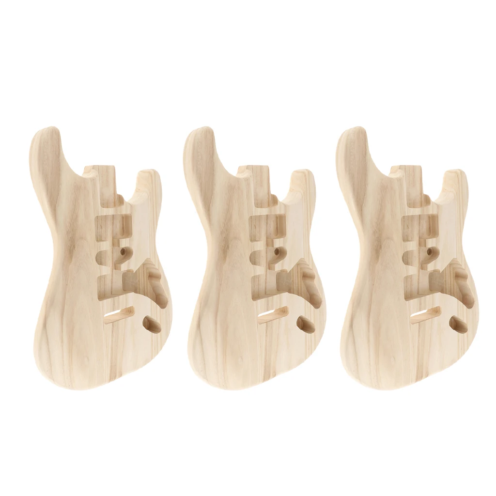 

3pcs Sycamore Polished Unfinished Body DIY Materials For ST Electric Guitar