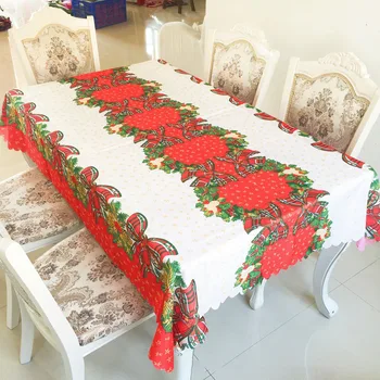 

Christmas Priting Tablecloth Kitchen Cotton Linen Art Insulation Food Mat Festive Long Tablecloth Table Mat Christmas Table Pad