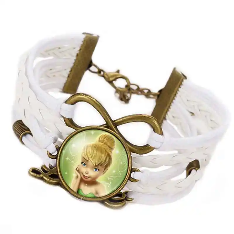 Дисней Эльза Анна Принцесса портрет кабошон бесконечный Кристалл романтичный кожаный браслет для девочек женщин фильм ювелирные изделия Рождественский подарок