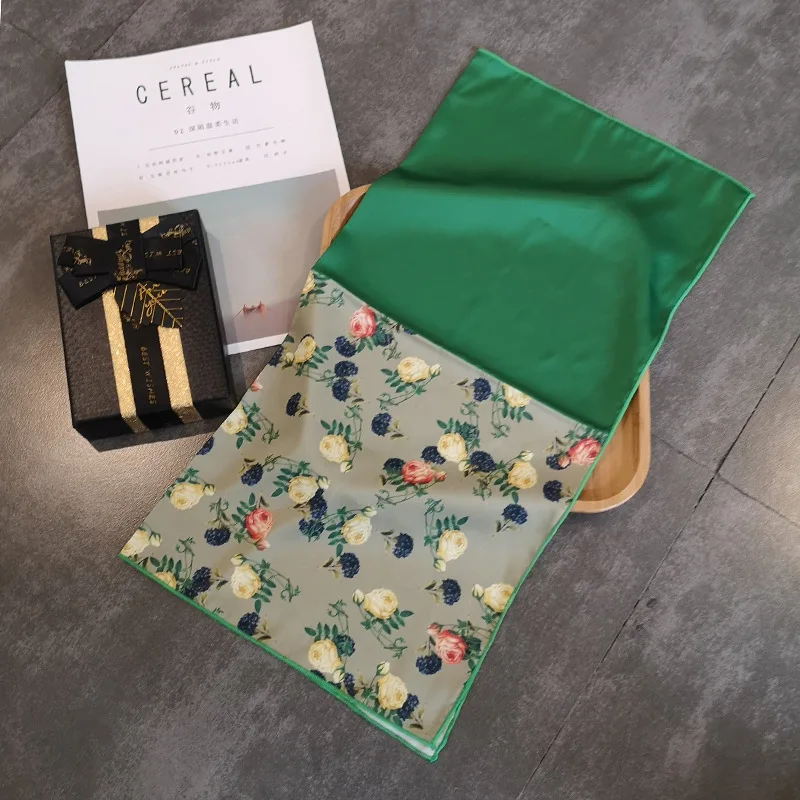 

Fashion Small Kerchief Hair Scarf For Women Floral Print Silk Satin Bag Scarfs Female 50*50cm Cute Headband Neck Scaves For Lady