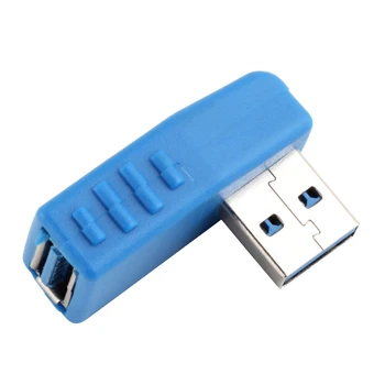 

90 Degree Vertical Left Angled USB 3.0 Male to Female M/F Adapter Connector