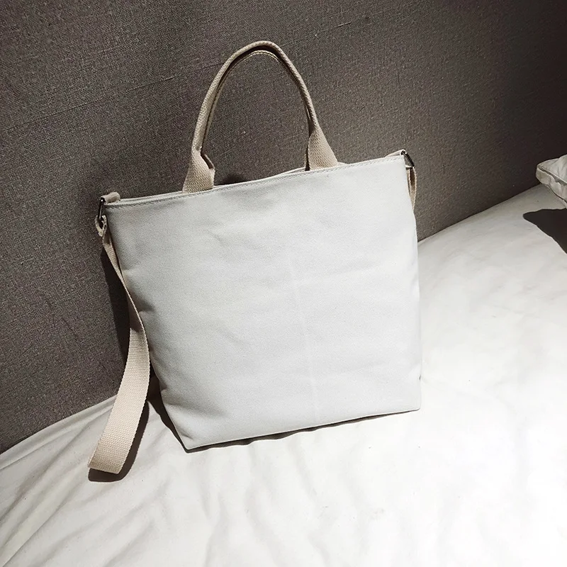 

Autumn Canvas Shopping Bag Printed Letter Large-Volume MORI Series WOMEN'S Bag