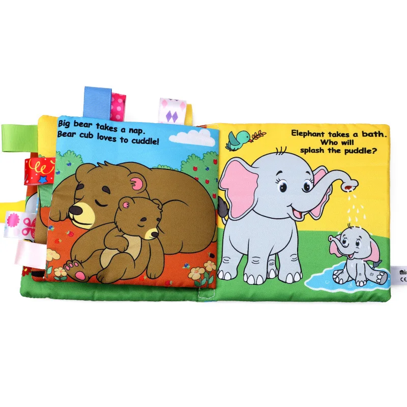 

Animal Baby Label Cloth Book Tear Rotten-Bite Sound Making xiang zhi Parent And Child Interactive Infants Early Education Books