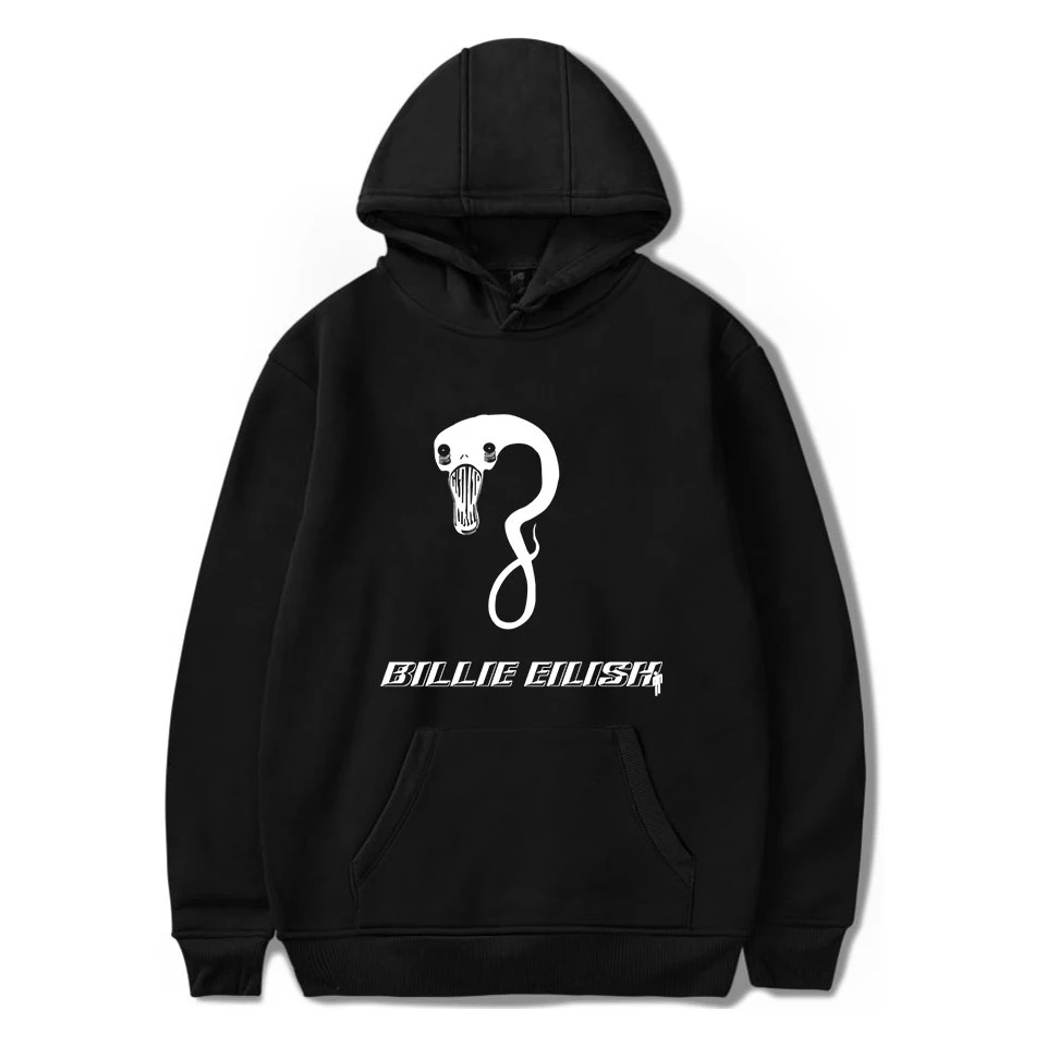 Толстовки с принтом Billie Eilish, женская и Мужская толстовка, известный певец, женские пуловеры с капюшоном, худи Billie Eilish, черная уличная одежда