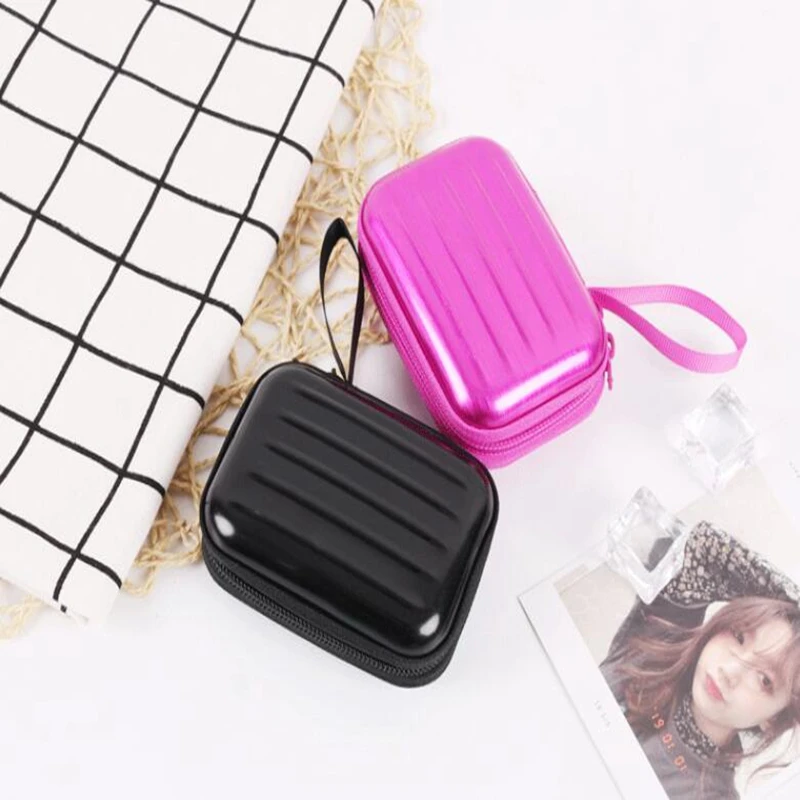 Macaron personality square zipper coin purse headset memory card tinplate storage bag data cable keychain storage box custom who