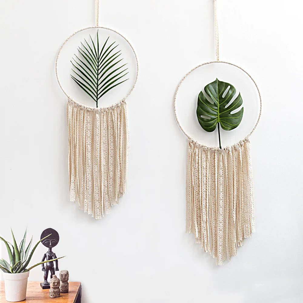 

Set Macrame Cotton Mandala Tapestry Wall Hanging Hand-woven Turtle Leaf Living Room Bedroom Decoration Wedding Decoration