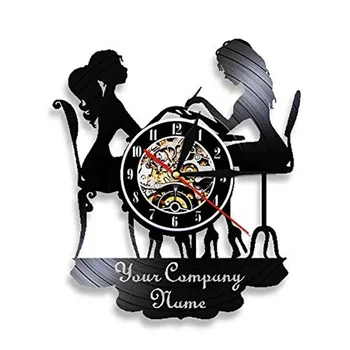 

Customized Wall Clock DIY Nail Salon Name Clock Wall Watch Beauty Shop Wall Sign Home Decor MJ807