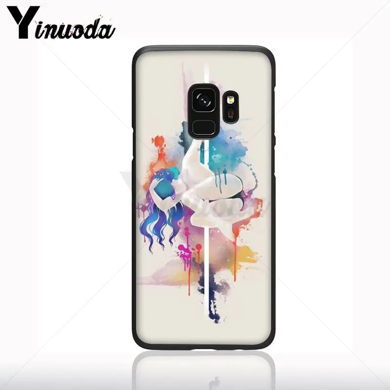 Pole Dance Menari Gadis Kartun Hitam Lembut Ponsel Case untuk Samsung Galaxy S10plus S9 S8plus S10e A50 A70 A10 Ponsel