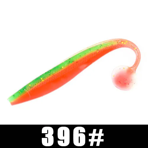 FTK Fishing Lure Soft Lure Shad Silicone Bait Odor Attractant Artificial Bait 90mm 120mm 160mm T-tail Wobblers Swimbait - Цвет: 396