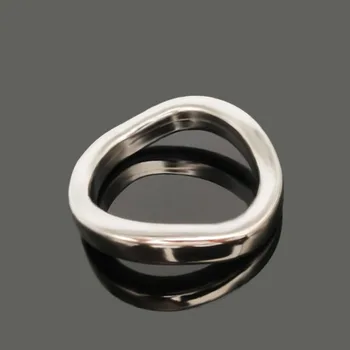 NUUN Penis Ring Male Stainless Steel Metal Chastity Lock Fine Ring Training Curved Ring Delayed Ejaculation Sex Toys For Men 6