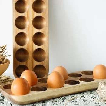 Деревянные ящики для хранения яиц и ящики, Домашний Органайзер, подставка для яиц, Декор, полка, кухонные принадлежности, аксессуары