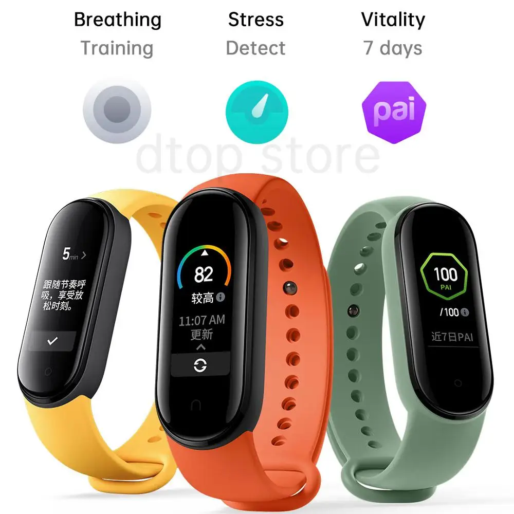 Xiaomi Mi Band 5 Wristband Stress Female Health Heart Rate Sleep Step Swim  Sport Monitor APP Push Alarm Smart Blacelet|Smart Wristbands| - AliExpress