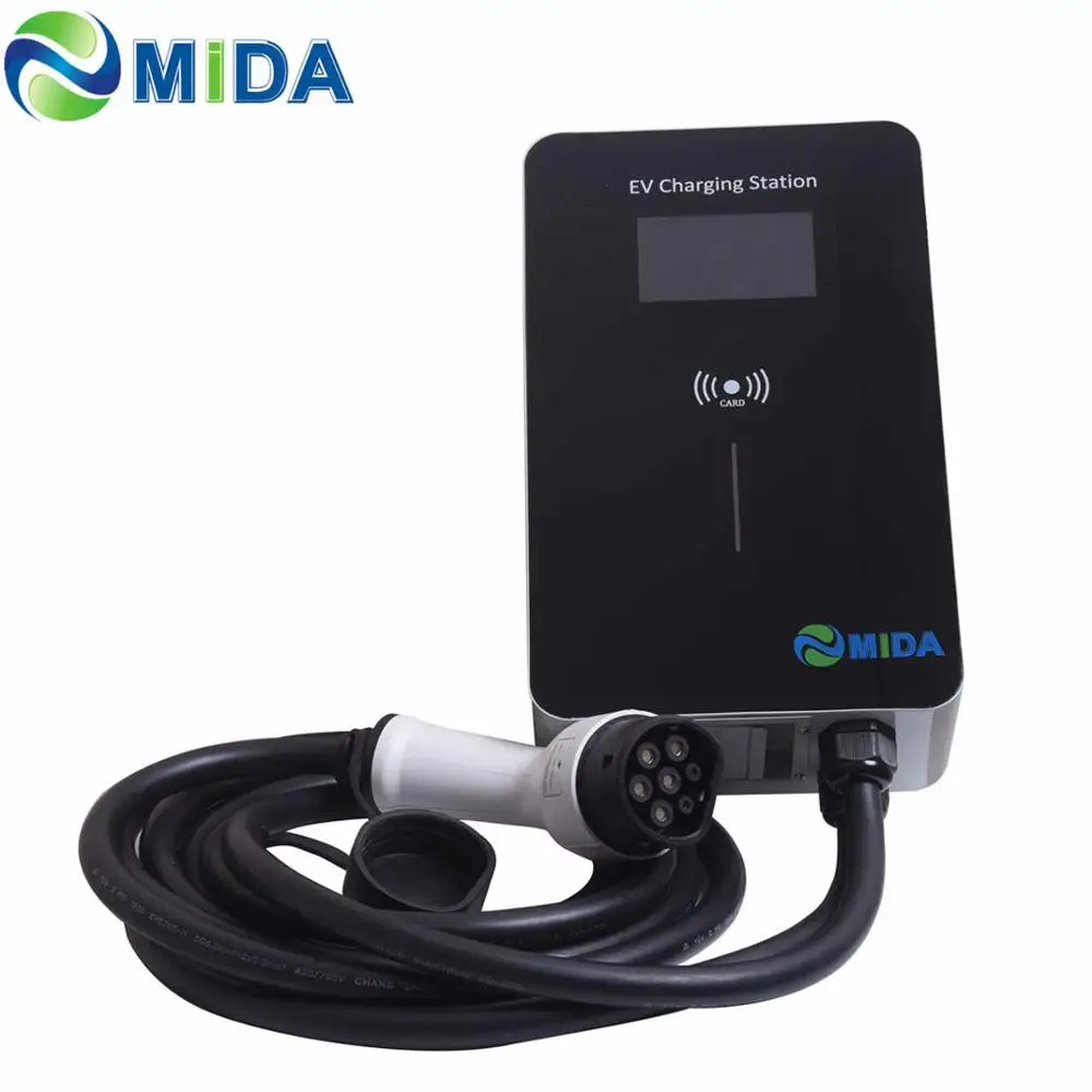 11KW 16Amp Wallbox Трехфазный 32 Ампер 22 кВт EV зарядная станция EV Настенная коробка с 5 м Тип 2 EV зарядный кабель - Цвет: 11KW 16Amp Wallbox
