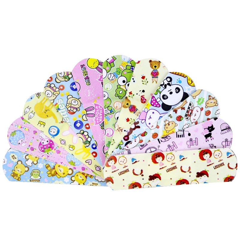 Tirita de hemostasia para niños, vendajes adhesivos impermeables y transpirables con bonitos dibujos, botiquín de primeros auxilios, 120 Uds.