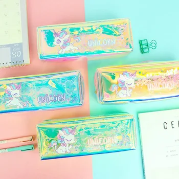 

High Quality Cute Unicorn Pencil Case For Girl Student Pencil Box Bag School Office Supplies Stationery