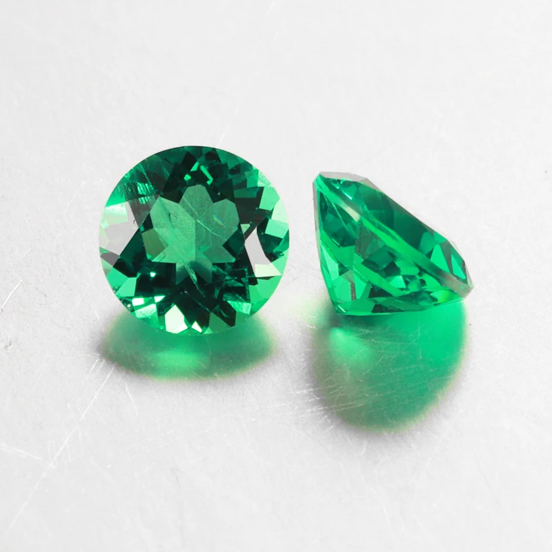 

Starszuan round cut 11mm green hydrothermal emerald fancy cut loose emerald gemstone for jewelry setting
