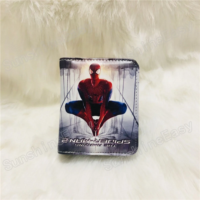 Marvel аниме персонаж Человек-паук модный студенческий короткий кошелек Железный человек детский персональный Кошелек Высокое качество PU Кошелек для монет
