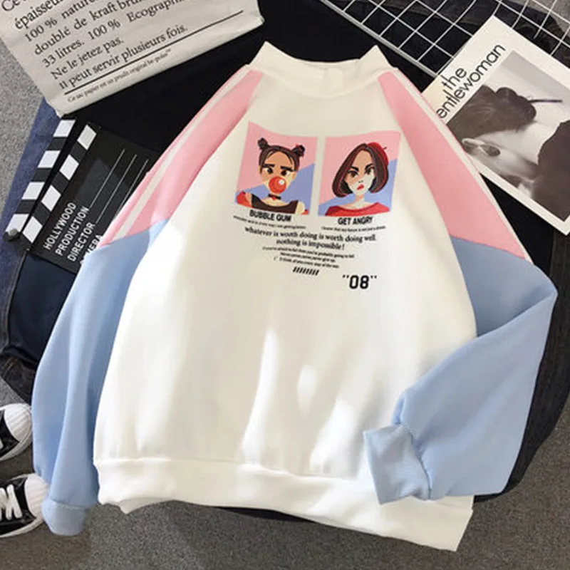 Pink Толстовки с капюшоном топы женские толстовки с длинным рукавом зимнее утепленное пальто толстовка с капюшоном одежда куртка в уличном стиле размер pull - Цвет: Pink