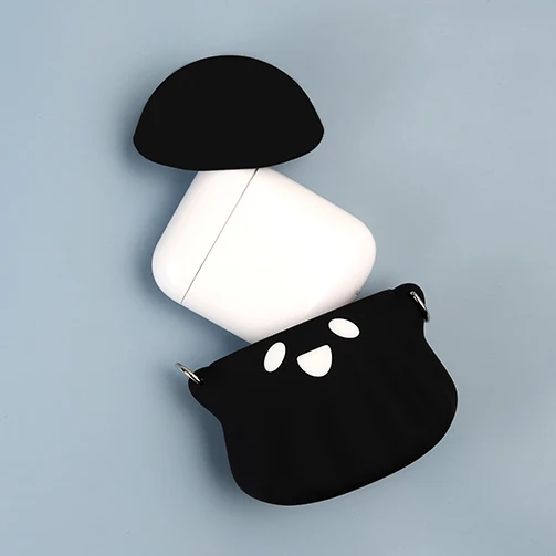 Мягкий чехол для AirPods с кольцом для лица Ghost