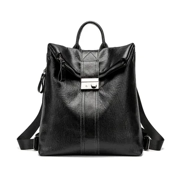 

Leather Backpack Women Women Backpack female Solid Bagpack Ladies Backbag Back Pack Female Casual Shoulder Bag Mochila C1317