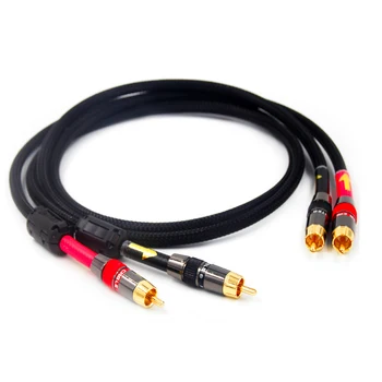 

Hi Fi American monster dual lotus head Audio Cable RCA signal cable audio cable oxygen free copper speaker amplifier audio cable
