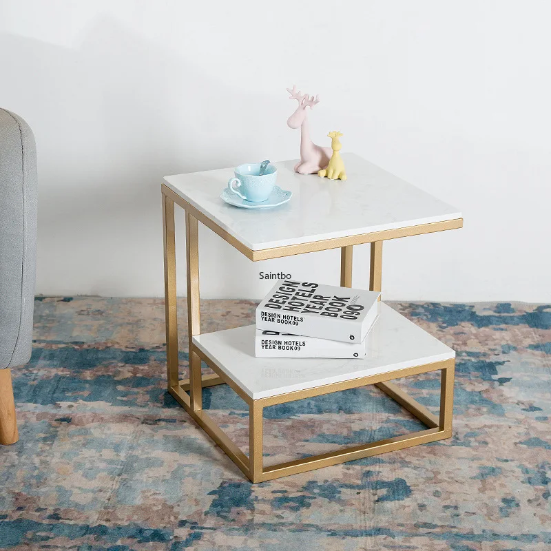 

Northern Europe ins marble coffee table living room network celebrity iron sofa side bedroom nightstand creative table