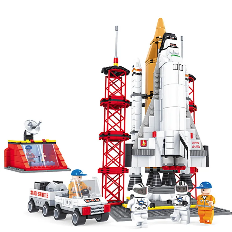 

AUSINI 25806 Space Shuttle Space Spaceship Launch Pad Inserted Building Blocks Educational Science Assembled Toys