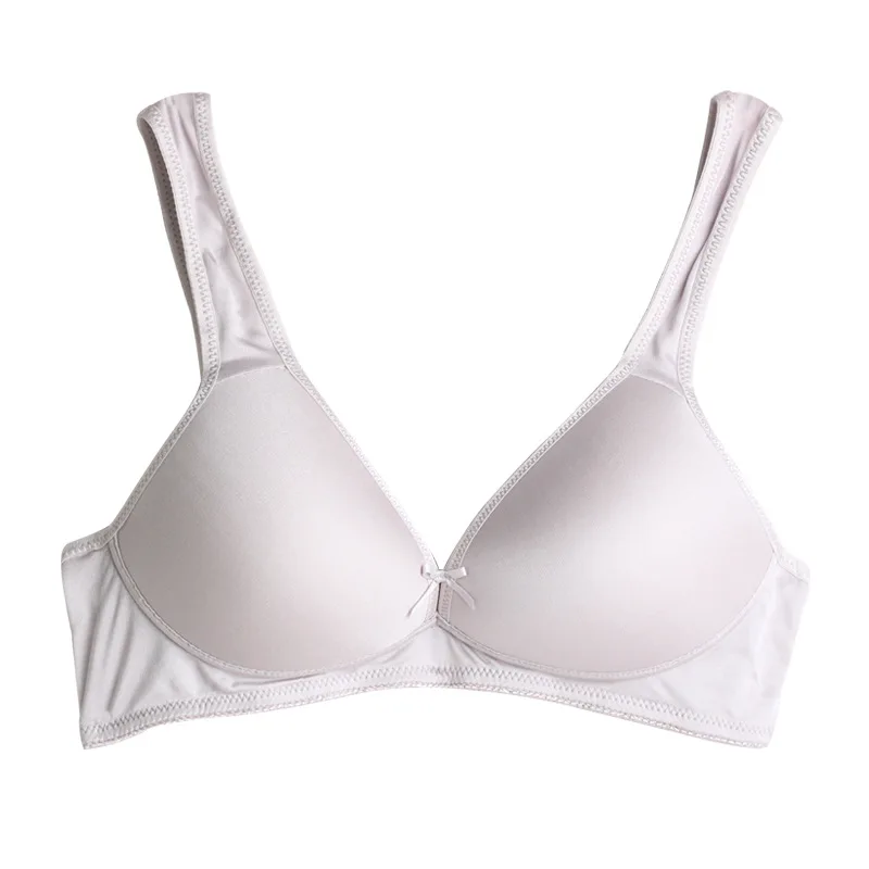 Nature Silk Bra Without Steel Ring Super Thin Underwear Silk Bow Tie Comfortable Brassiere