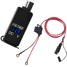 4.2A Dual USB Auto Waterproof Car Charger Safety SAE Adapter LCD Prevent Overcharge Motorcycle Voltage Display Bright Interface