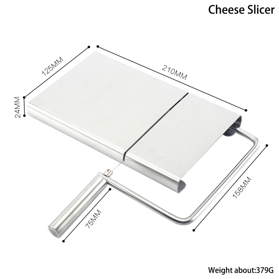 GSHLLO 2 PCS Stainless Steel Cheese Cutters Butter Cutters Tools Cheese Slicers with Wire