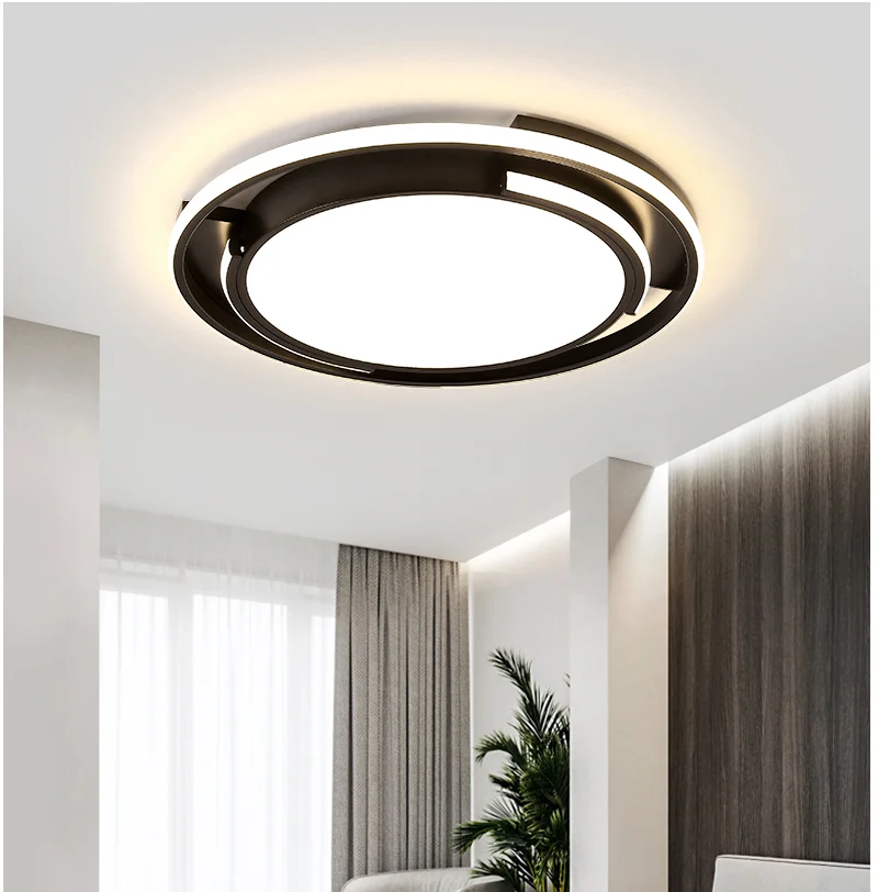 

Living room bedroom study corridor balcony modern minimalist personality creative geometric black led acrylic ceiling lamp