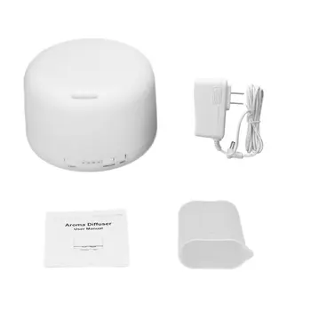 

500ML Ultrasonic Air Humidifier Essential Oil Aroma Diffuser with 8 Colors Night Light Mist Maker Diffuser for Office Home white