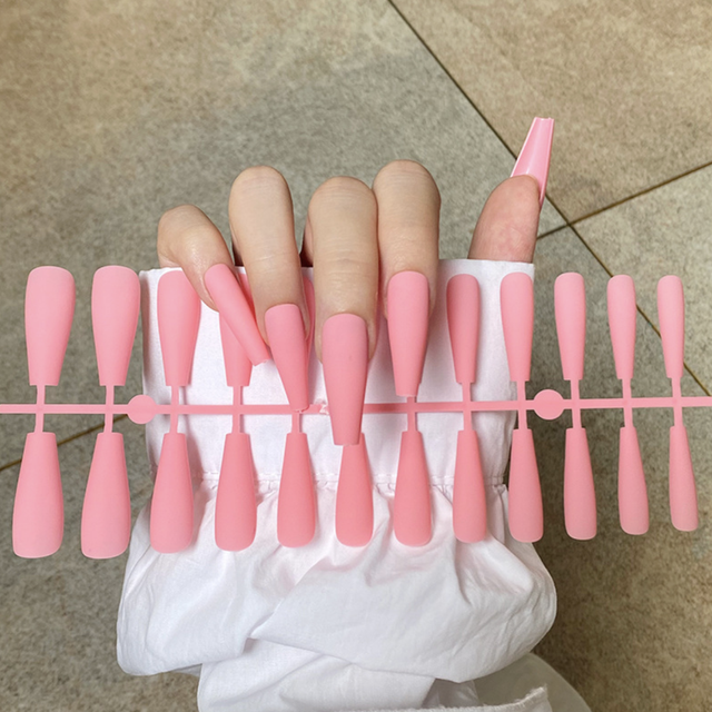 Matte Super Long Coffin False Nail Artificial Fingernails Fake Nails Nail Beauty Finger Manicure Free Shipping Items