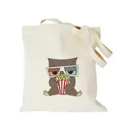 Милые, миленькие в японском стиле («Каваий»), с мультипликационным принтом «Сова» хлопковый с принтом брезентовый Эко сумка на заказ по