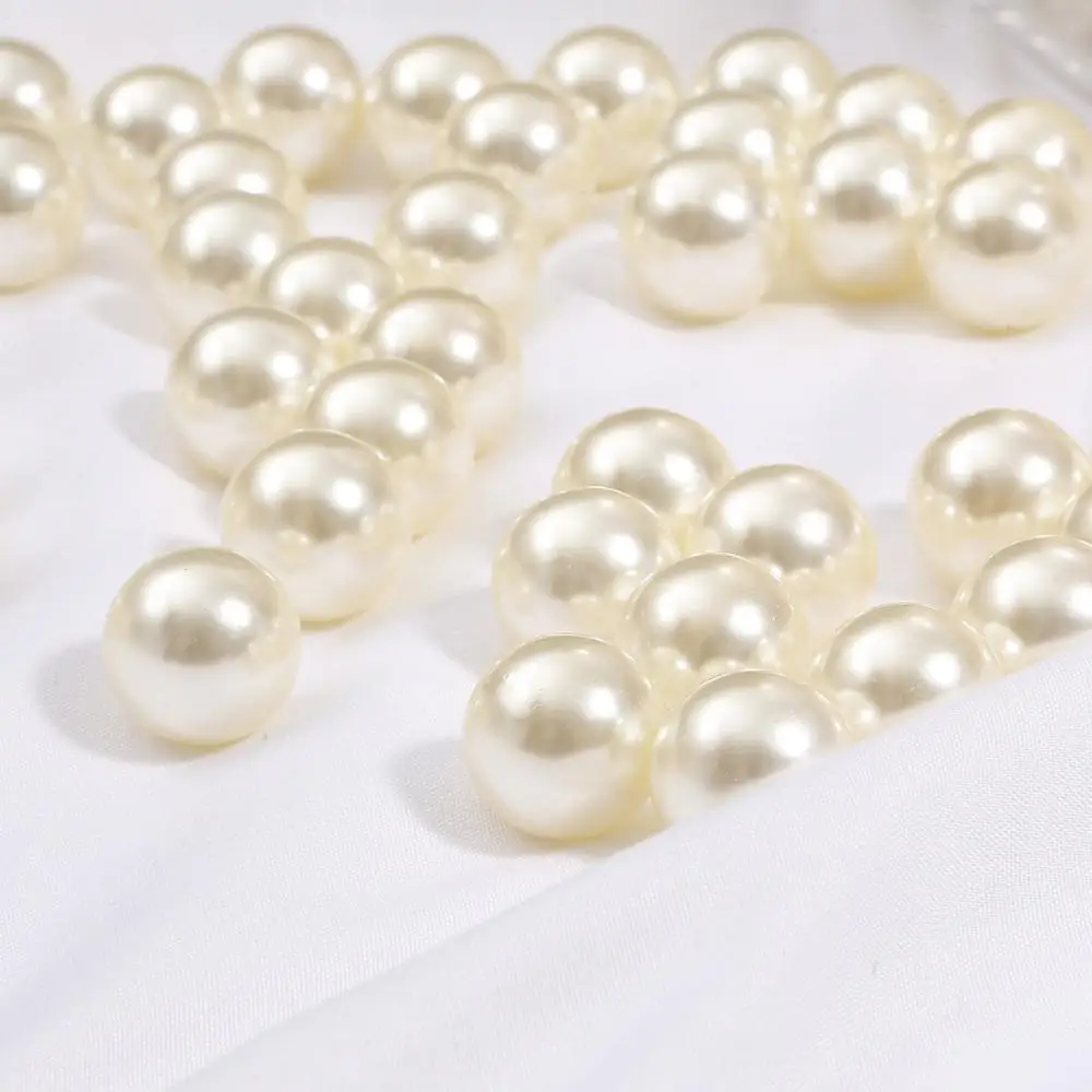 2-18mm No Hole Ivory Color Round plastic Acrylic pearl Craft ABS Imitation Pearl Resin Scrapbook Beads DIY Decorate | Дом и сад