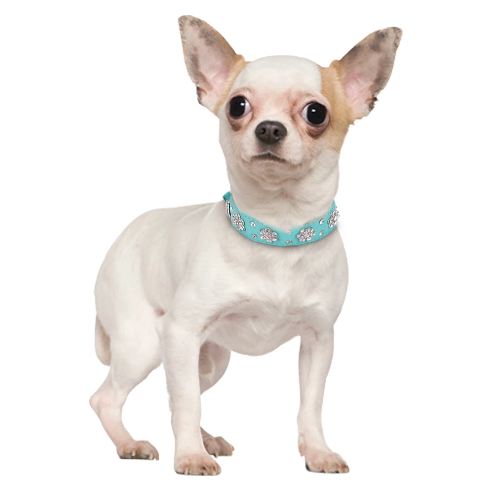 Bling Cats Collar Leather Bowknot Adjustable Kitten Medium Dogs Small Rhinestone Puppy Cat Collars Pug Yorkshire Chihuahua