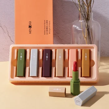 

Sexy 6pcs Mousse Velvet Lipstick Kit Long-lasting Waterproof Non-stick Cup Matte Lipstick Set