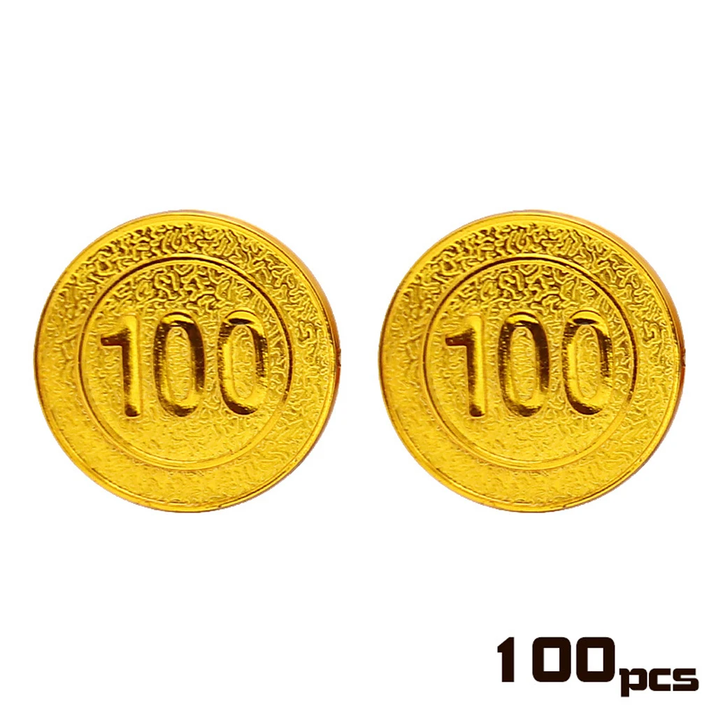100pcs Plastic Pirate Gold Toy Coins Kids Birthday Party Board Game Favors Money Coins for Family Fun
