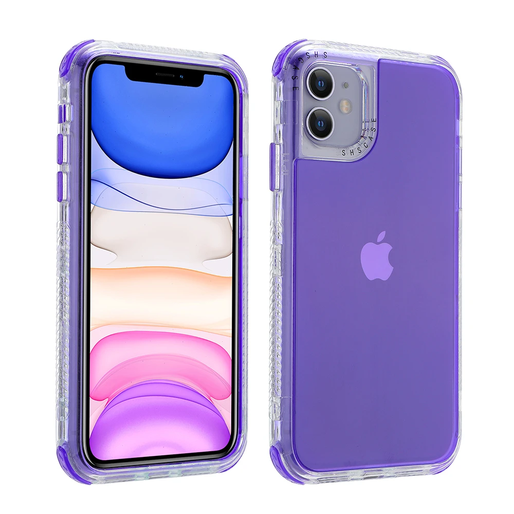 Shockproof Bumper Candy Color Phone Case for iPhone 13 12 11 Pro XS Max XR X 12Mini 7 8 Plus SE 2020 Transparent Soft Back Cover apple magsafe