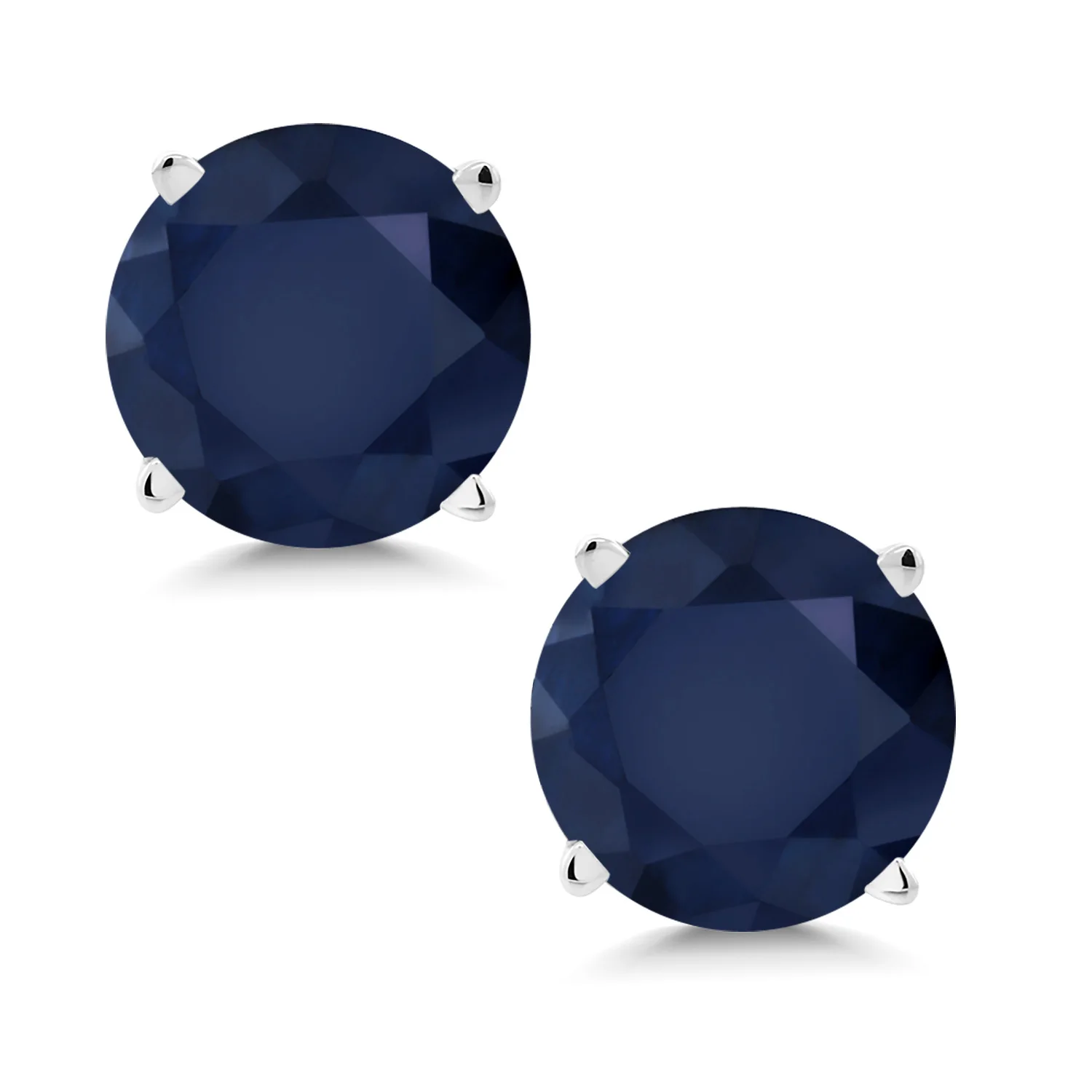 Женские серьги пусеты GemStoneKing круглые из 14K белого золота 2 00 Cttw 6 мм с натуральным