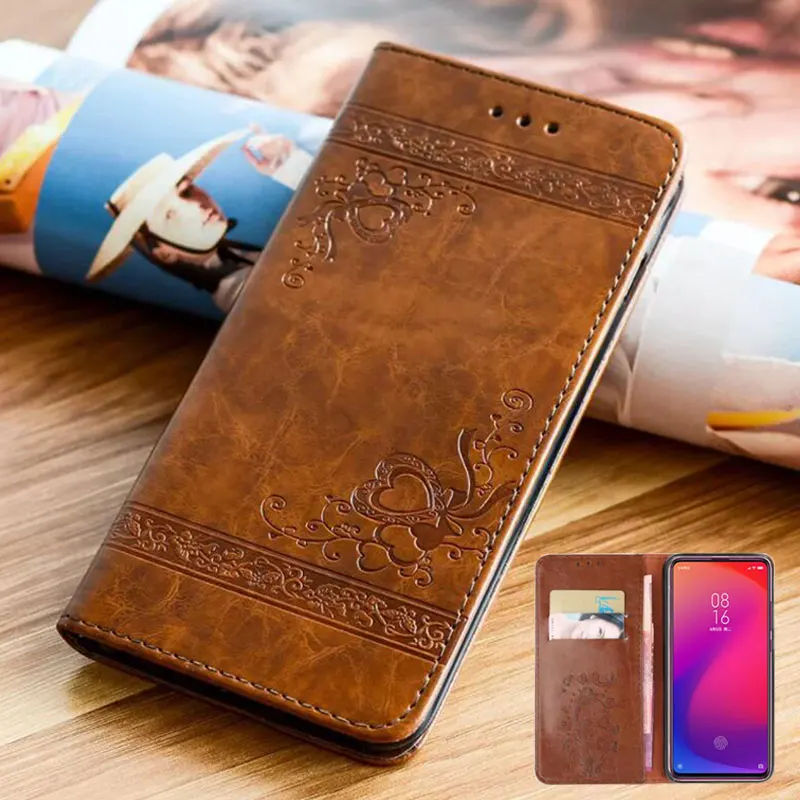 Retro Flip Leather Case for Xiaomi Redmi Note 8 Pro Cases Embossed Book Style Flip Wallet Cover for Redmi Note 7 Pro Phone Bag