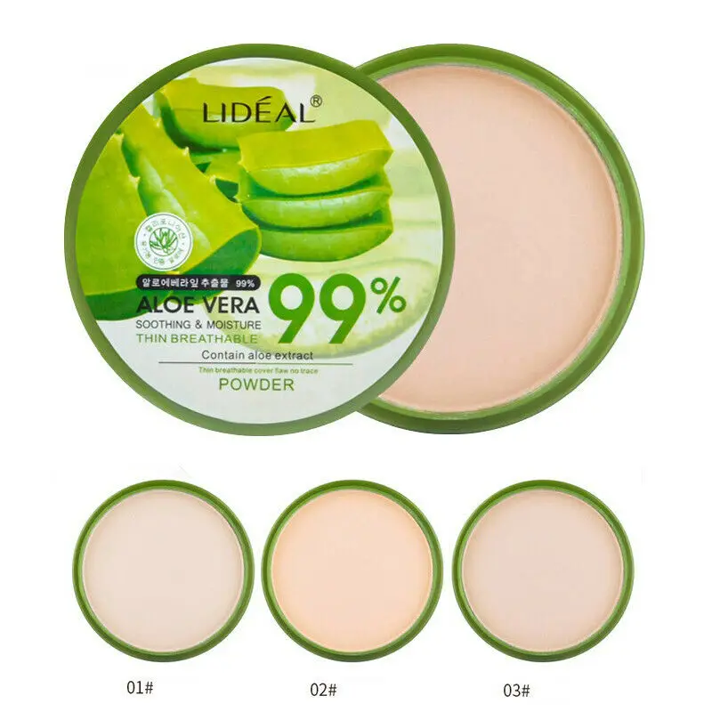 

99% Aloe Vera Moisturizer Face Powder Smooth Foundation Pressed Powder Makeup Concealer Pores Cover Whitening Brighten Cosmetics