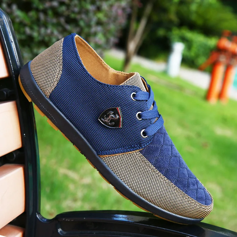 DOGEEK/Весенняя брендовая мужская обувь повседневная парусиновая мужская обувь на плоской подошве со шнуровкой низкая дышащая замшевая Классическая Повседневная мужская обувь европейские размеры 39-44